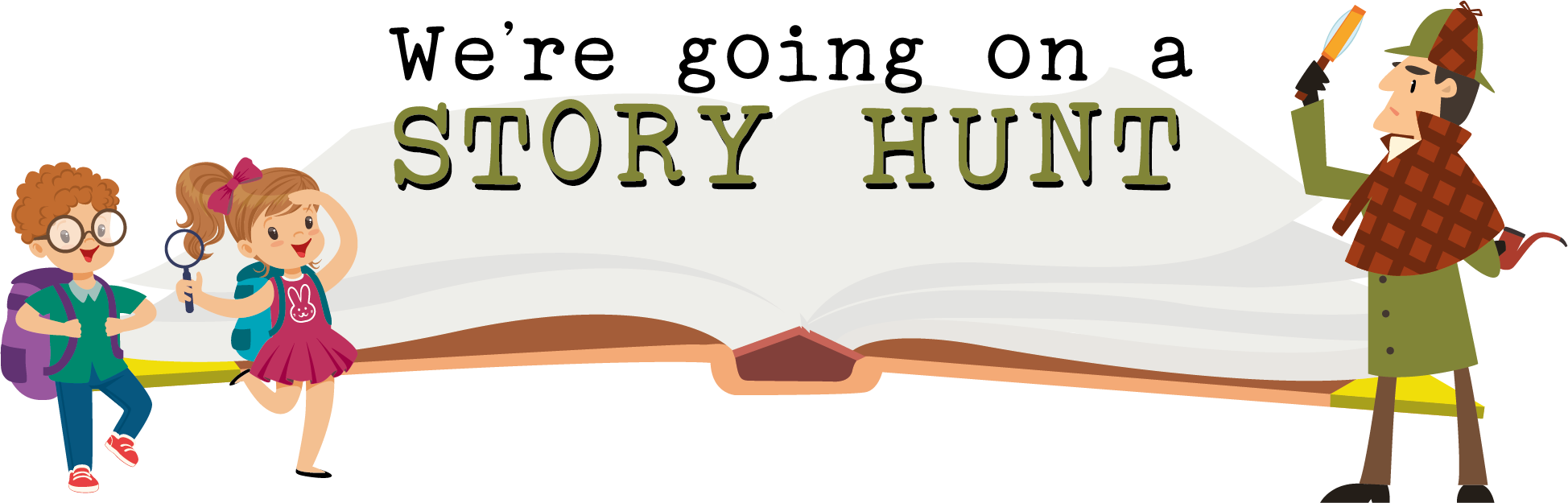 We're Going On A Story Hunt Logo